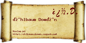 Öhlbaum Domán névjegykártya